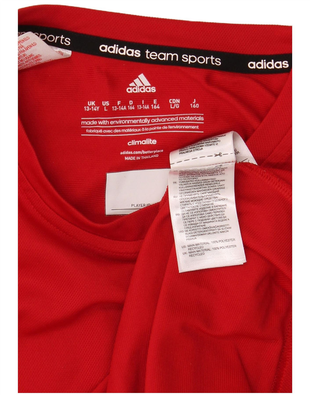 ADIDAS Boys Climalite T-Shirt Top 13-14 År Rød Polyester