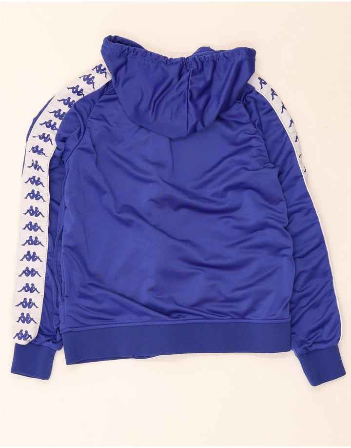 KAPPA Grafisk hættetrøje med lynlås til kvinder UK 10 Small Blue Colourblock