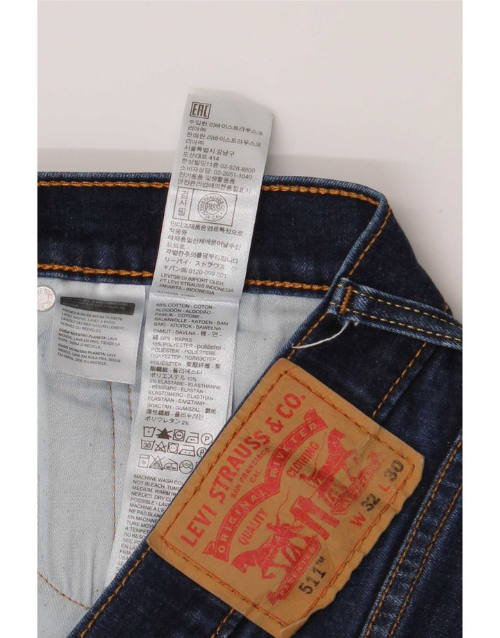 Levi's Herre 511 Slim Jeans W32 L30 Marineblå Bomuld