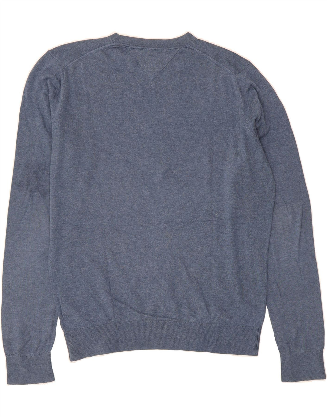 TOMMY HILFIGER Mens Crew Neck Jumper Sweater Medium Blue Cotton Vintage Tommy Hilfiger and Second-Hand Tommy Hilfiger from Messina Hembry 