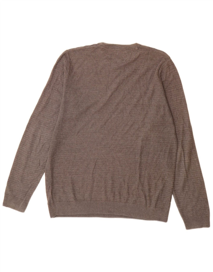 Marks & Spencer Herre sweater med rund hals, mellemgrå bomuld