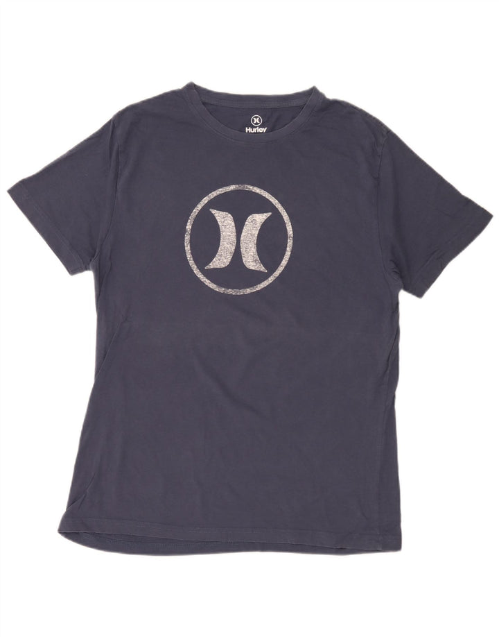 Hurley Herre grafisk T-shirt Top Medium Marineblå Bomuld