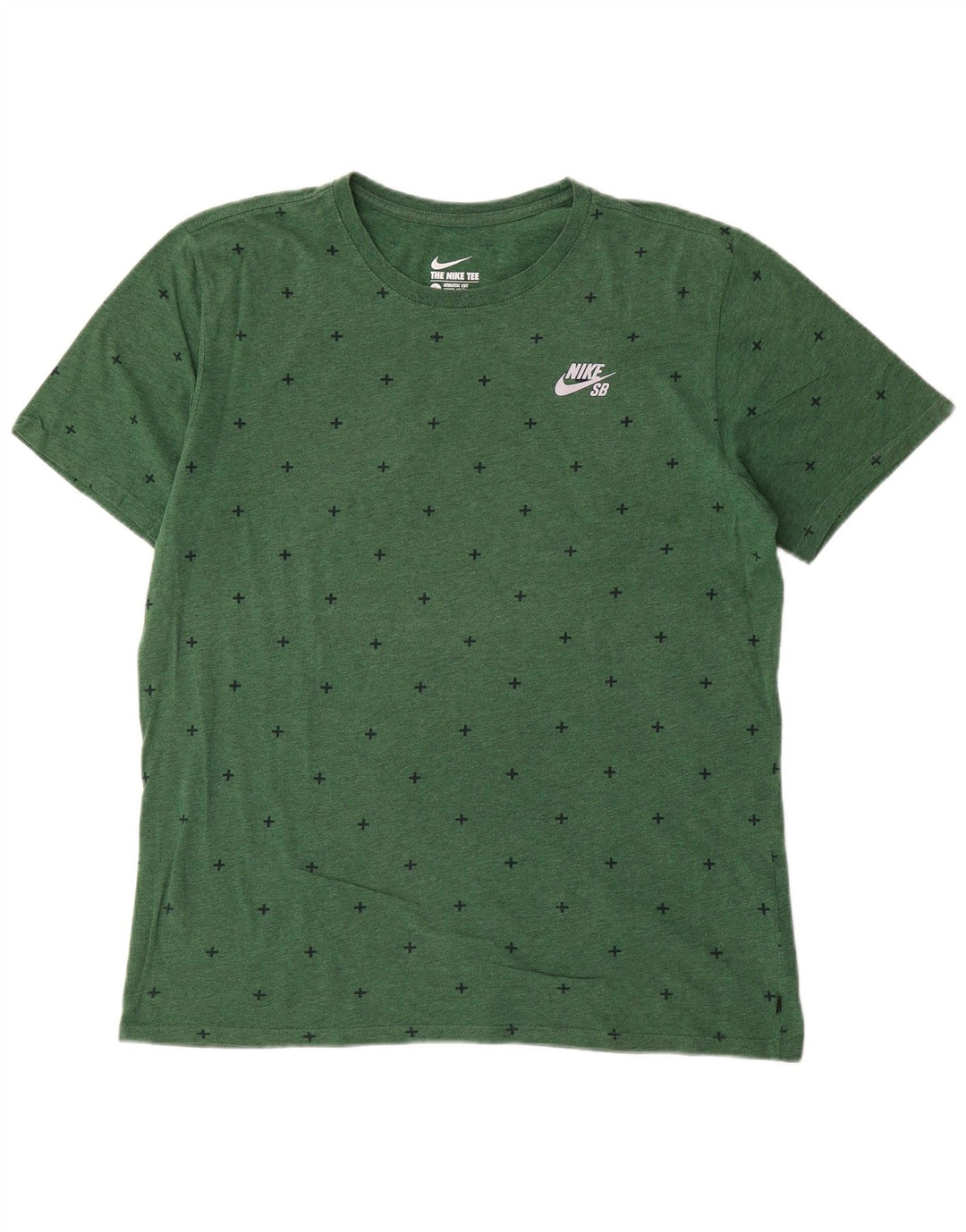 Nike herre atletisk snit abstrakt mønster T-shirt top stor grøn bomuld
