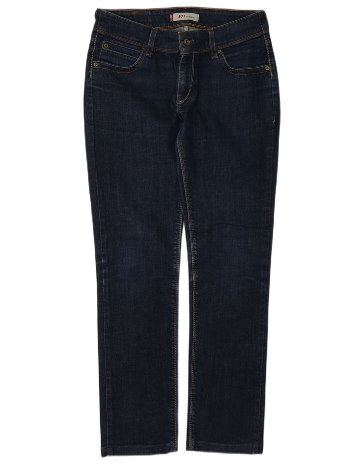 Levi's Dame 571 Slim Jeans W32 L30 Marineblå Bomuld