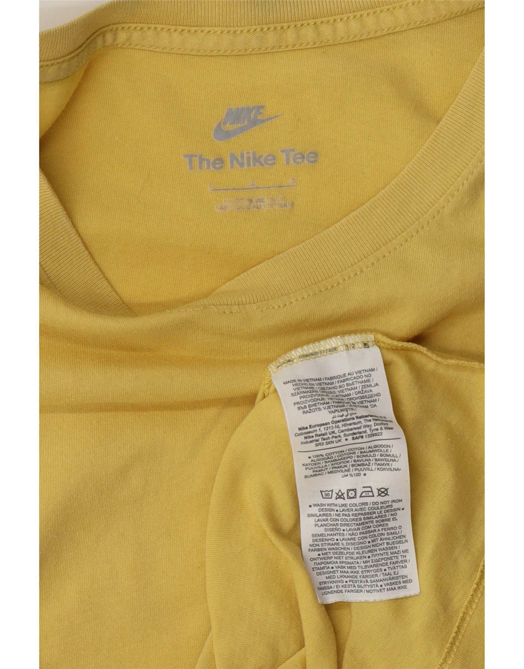 Nike T-shirt top til mænd, stor gul bomuld