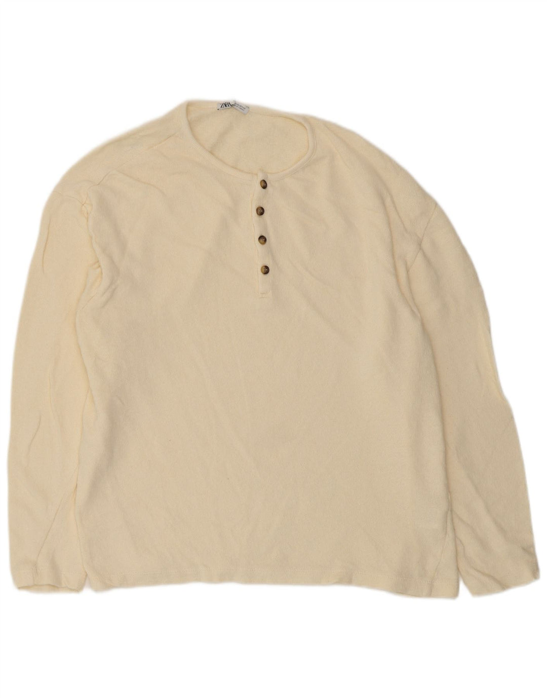 Zara Damebluse Top UK 18 XL Off White Bomuld
