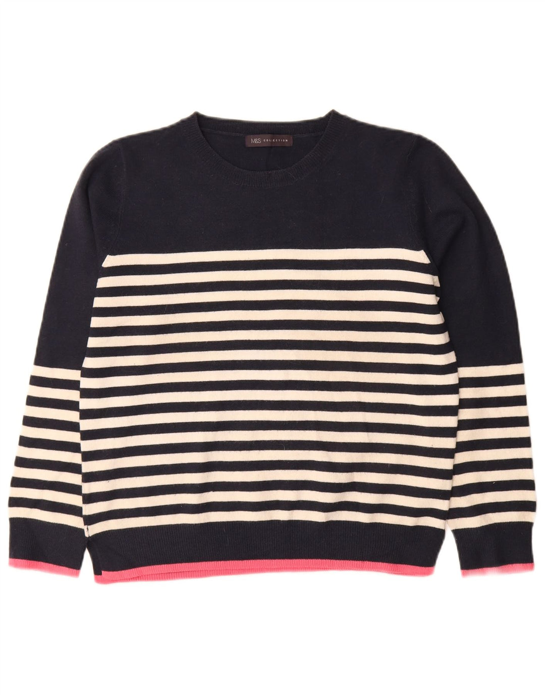 Marks & Spencer Dame Boat Neck Jumper Sweater UK 12 Medium Navy Blue