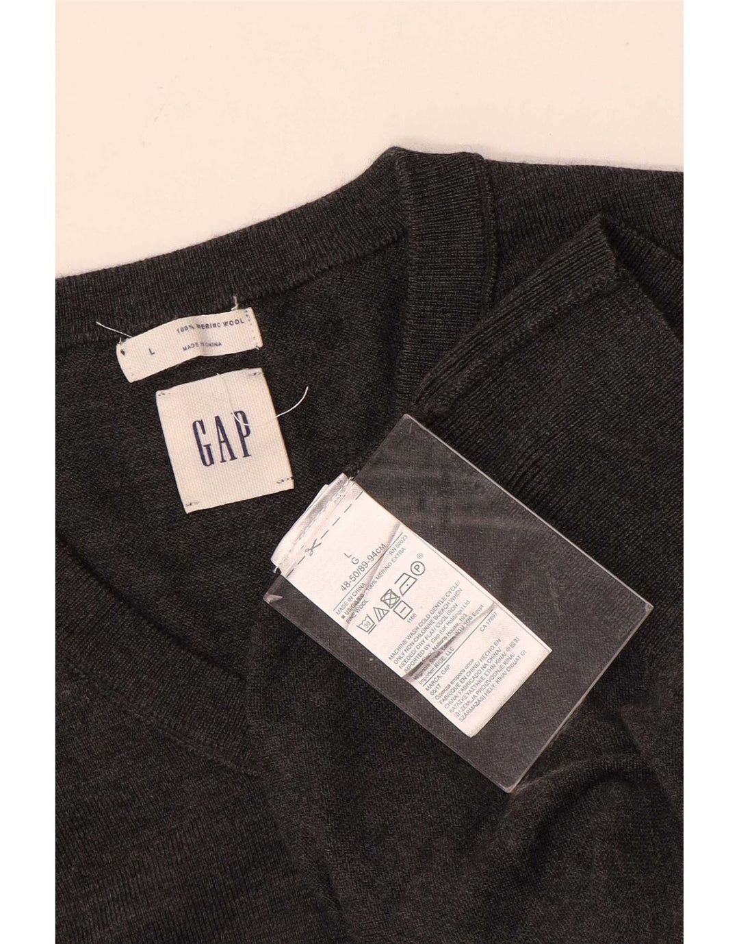Gap Herre V-hals sweater Stor grå uld