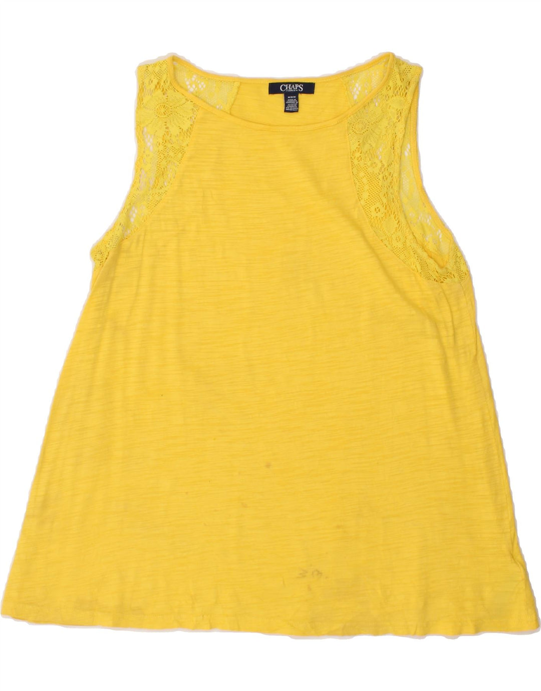 CHAPS Womens Sleeveless Blouse Top UK 14 Medium Yellow Vintage Chaps and Second-Hand Chaps from Messina Hembry 