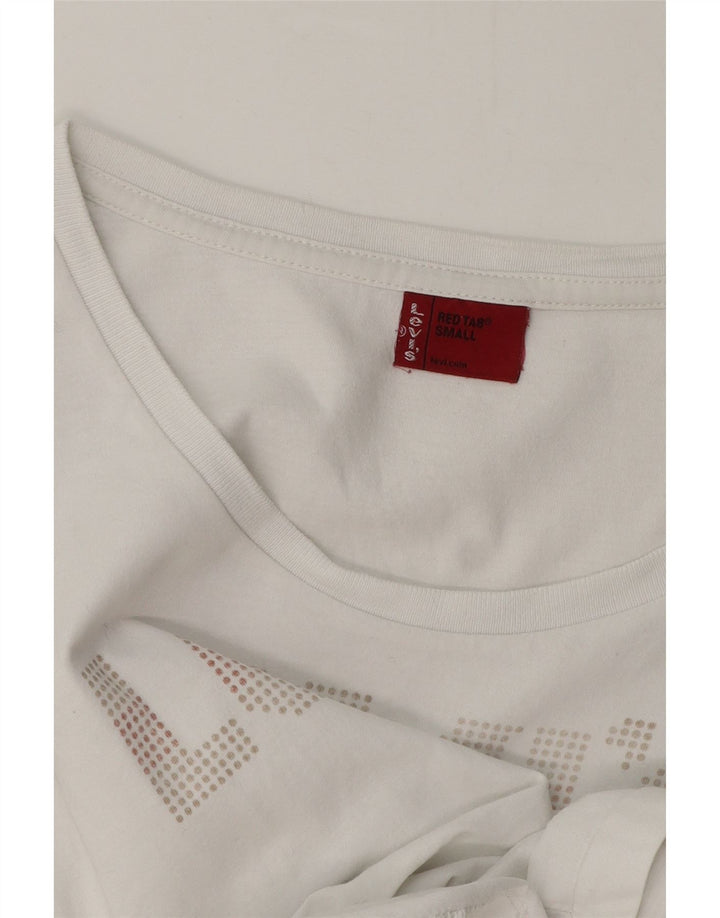 Levi's Dame Grafisk T-Shirt Top UK 10 Small White