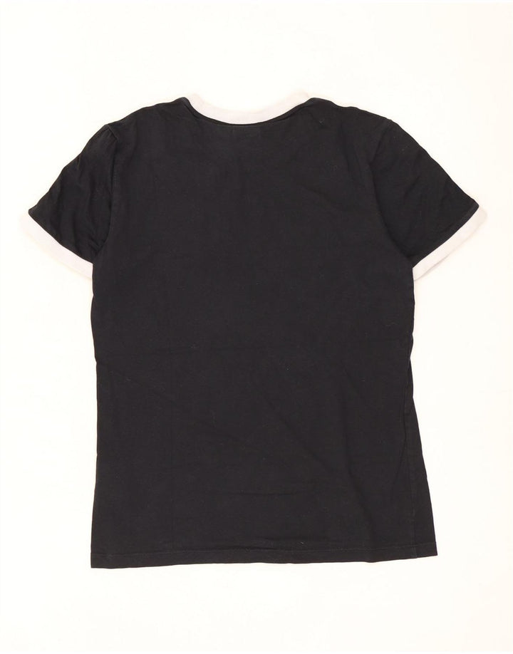 Adidas Dame T-Shirt Top UK 8 Small Black Bomuld