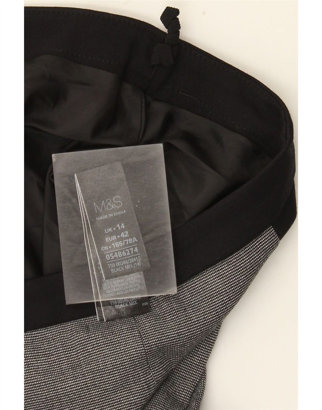 Marks & Spencer Pencil Nederdel til kvinder UK 14 Large W34 Black Check Polyester