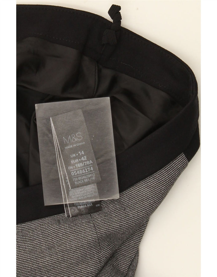 Marks & Spencer Pencil Nederdel til kvinder UK 14 Large W34 Black Check Polyester