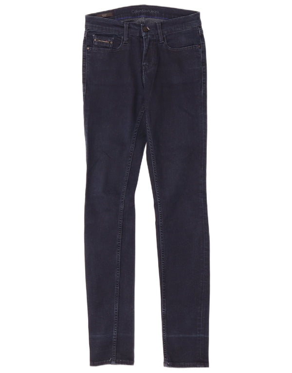 Calvin Klein Dame Mid Rise Skinny Jeans W26 L32 Blå Bomuld
