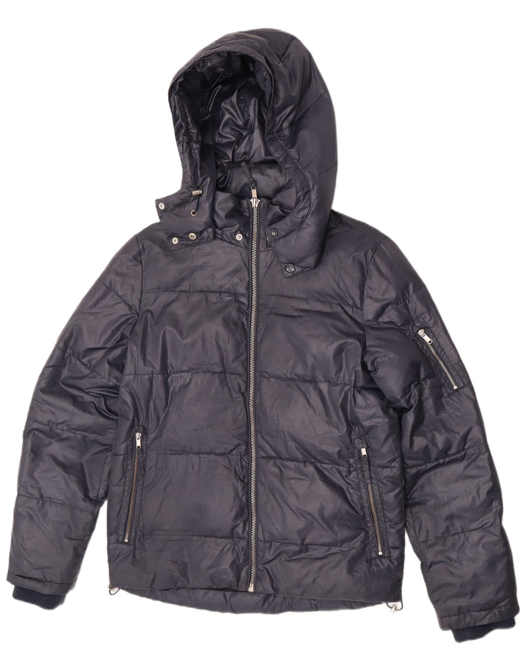 Lee Herre hættepolstret jakke UK 36 Lille marineblå polyester