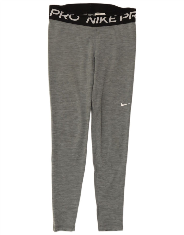 Nike Dame Dri Fit Grafiske Leggings UK 12 Medium Grey Colourblock