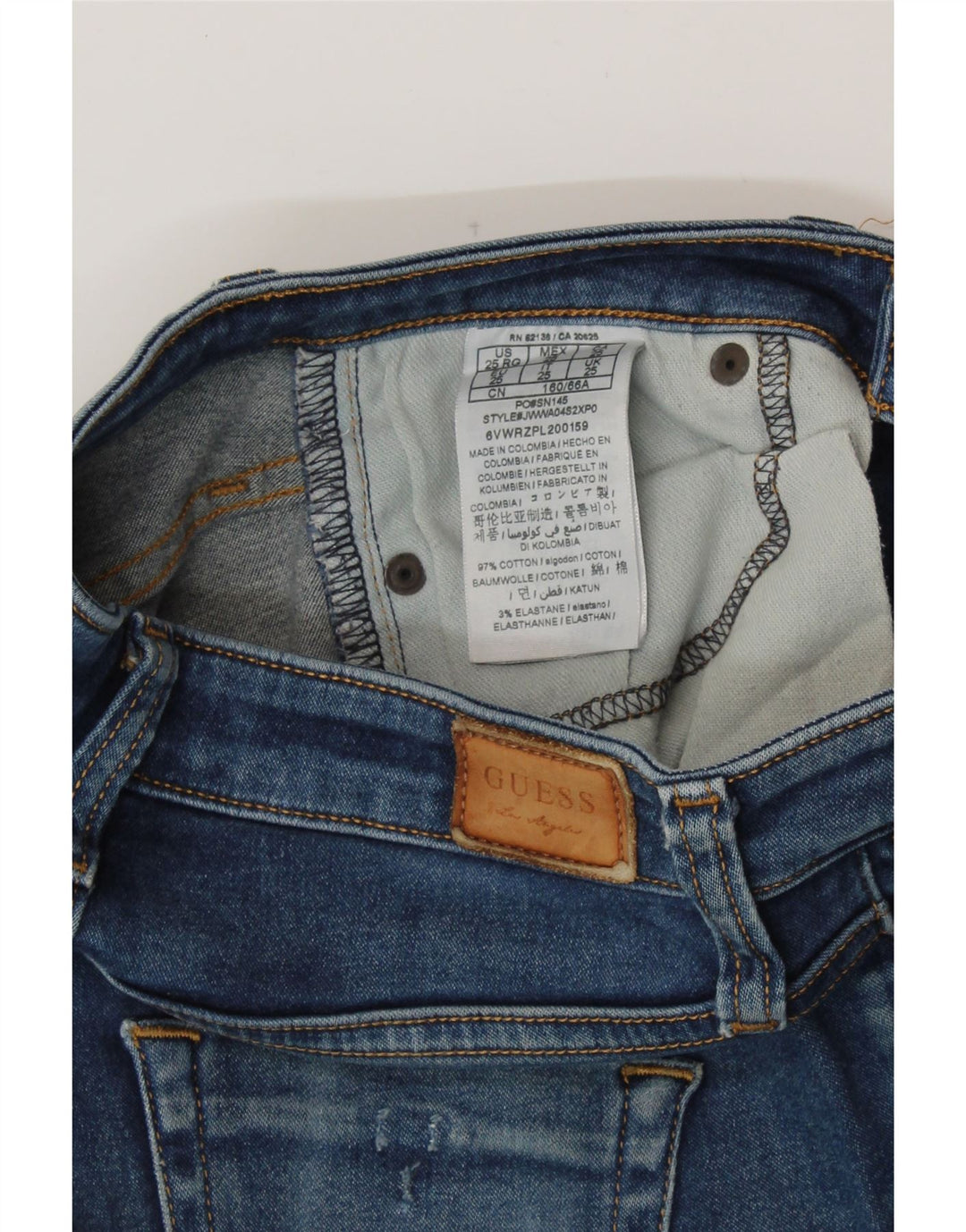 GUESS Slim Jeans til kvinder W25 L27 Blå Bomuld