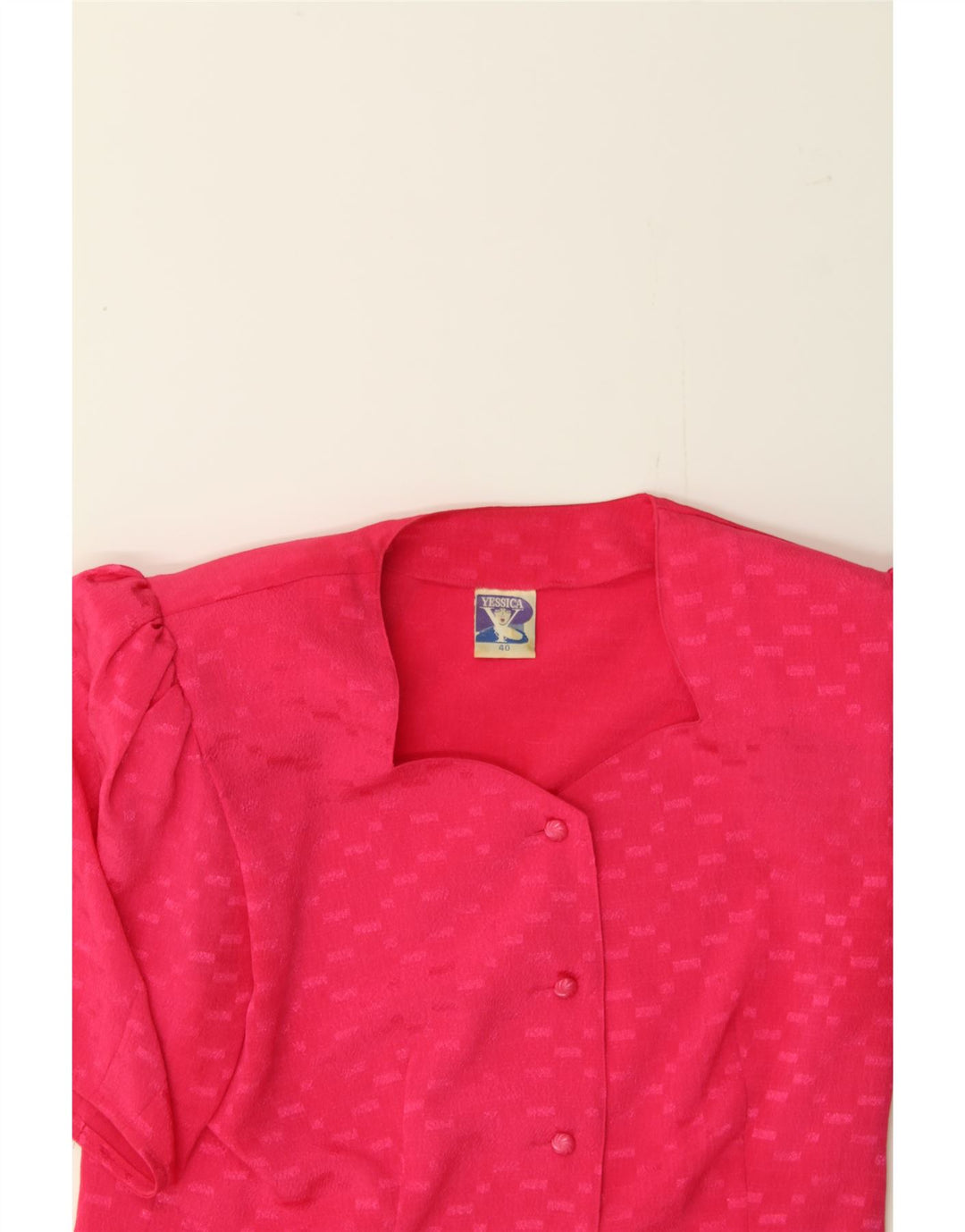 YESSICA Womens Abstract Pattern Blazer Jacket EU 40 Medium Pink Vintage Yessica and Second-Hand Yessica from Messina Hembry 