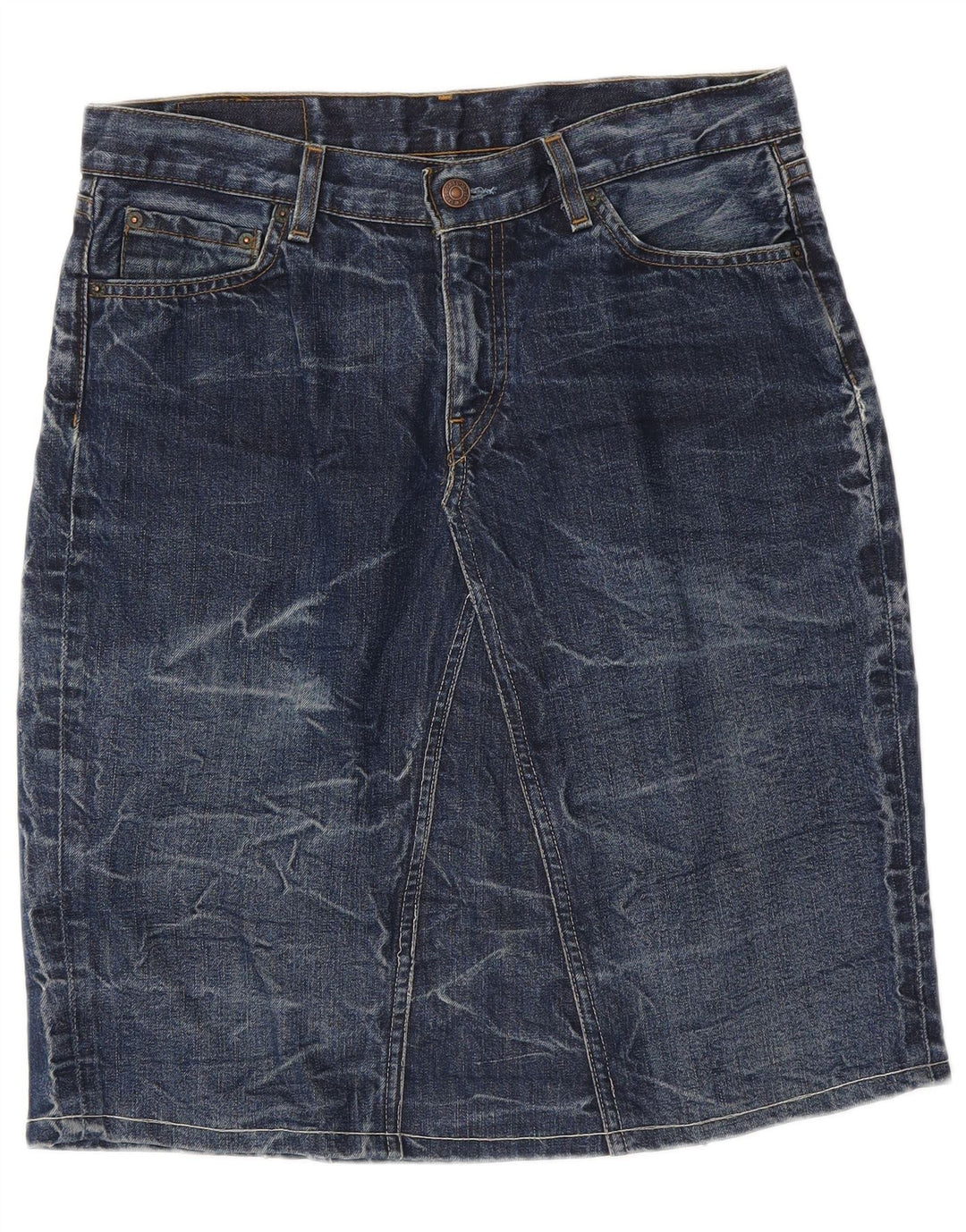 LEVI'S Dame Denim Nederdel W31 Medium Marineblå Bomuld