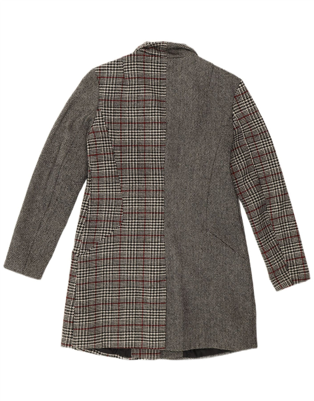 Desigual Dameoverfrakke EU 40 Medium Grey Patchwork Polyester