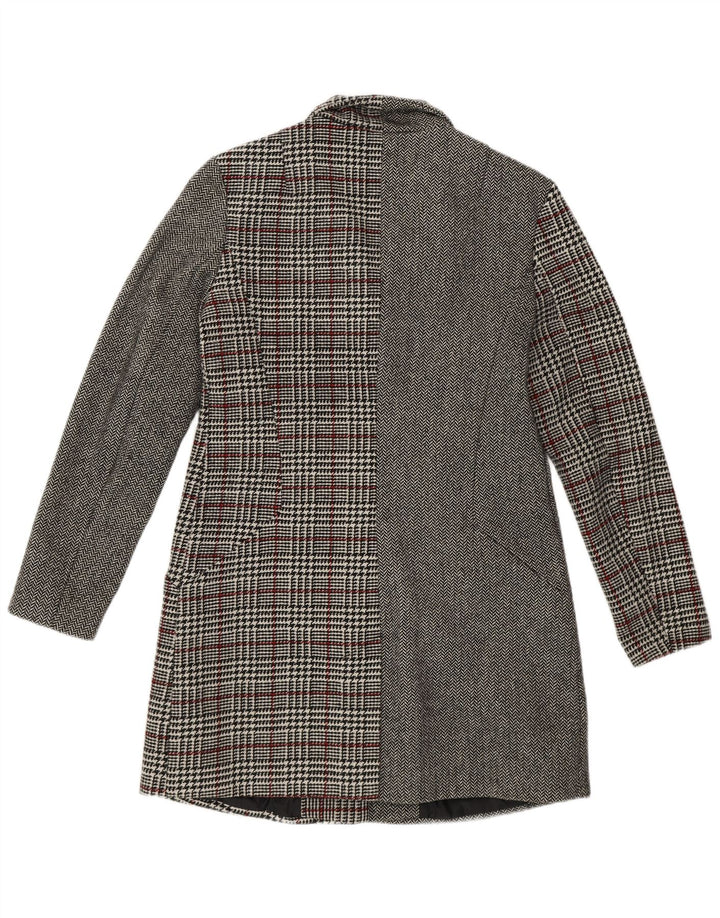 Desigual Dameoverfrakke EU 40 Medium Grey Patchwork Polyester