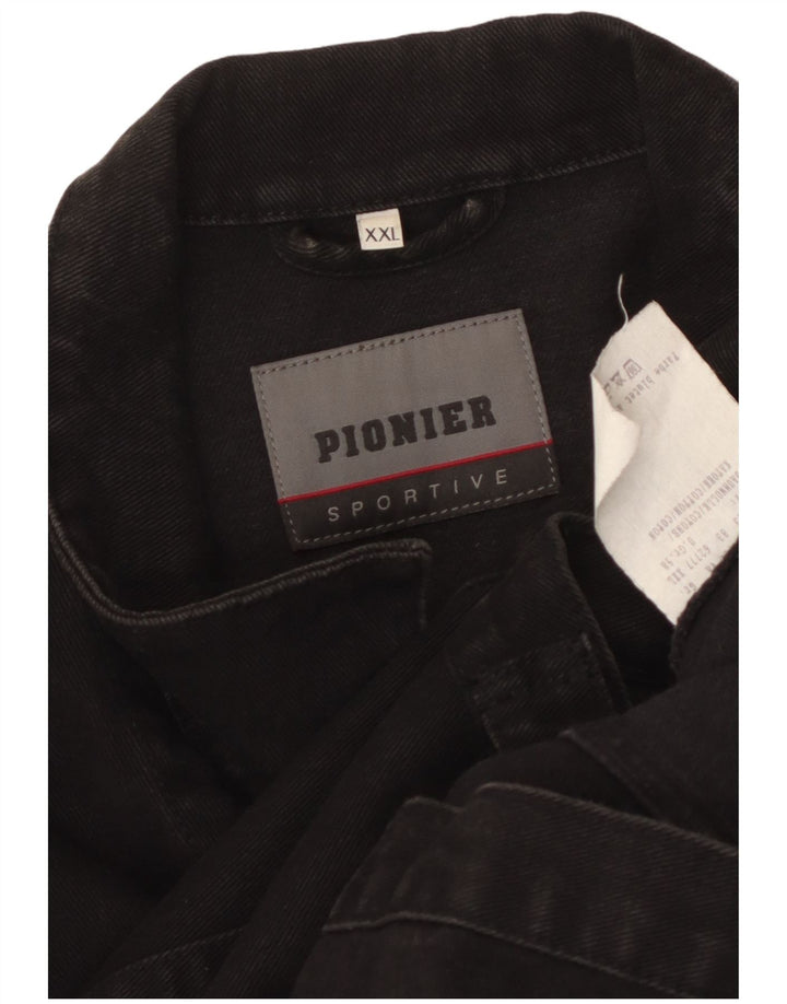 Pionier Herre denimjakke UK 44 2XL Sort Bomuld