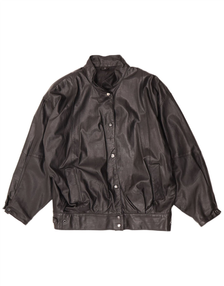 Canda Dame Oversized Læderjakke EU 40 Medium Sort Læder