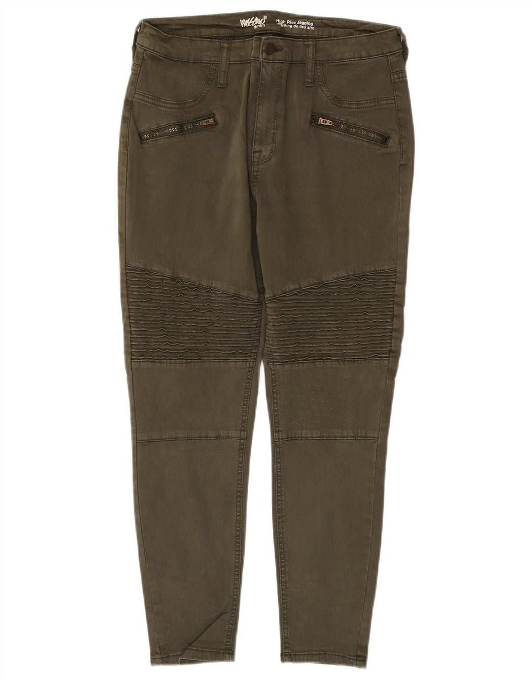 Mossimo Kvinder Højtalje Jegging Jeans US 14 Large W32 L26 Khaki Bomuld