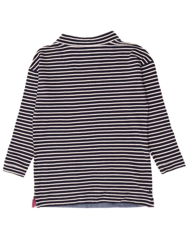 Joules Womens Top Long Sleeve UK 10 Small Navy Blue Striped Nautical