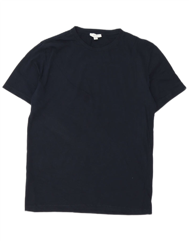 Reiss Herre T-Shirt Top Stor Marineblå Bomuld