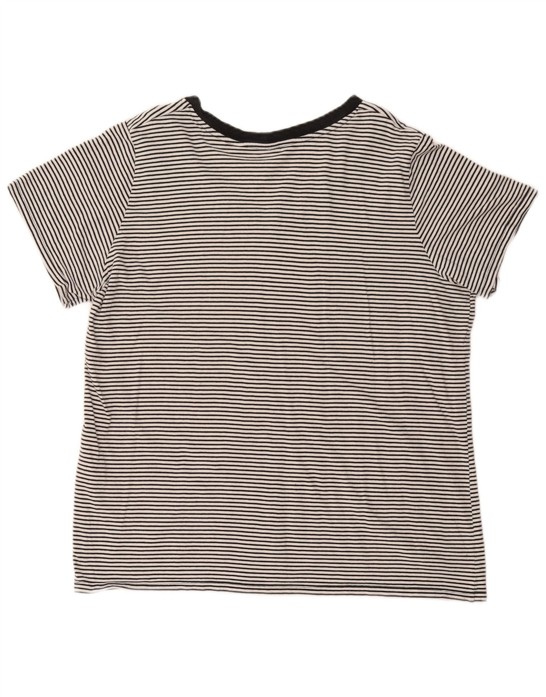 Levi's Dame T-Shirt Top UK 18 XL Sort Stribet Bomuld