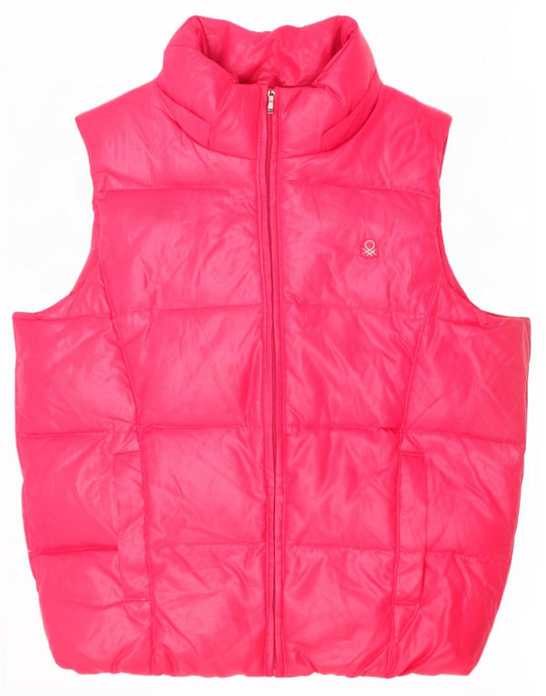 Benetton Girls Polstret Gilet 8-9 år Large Pink Polyester
