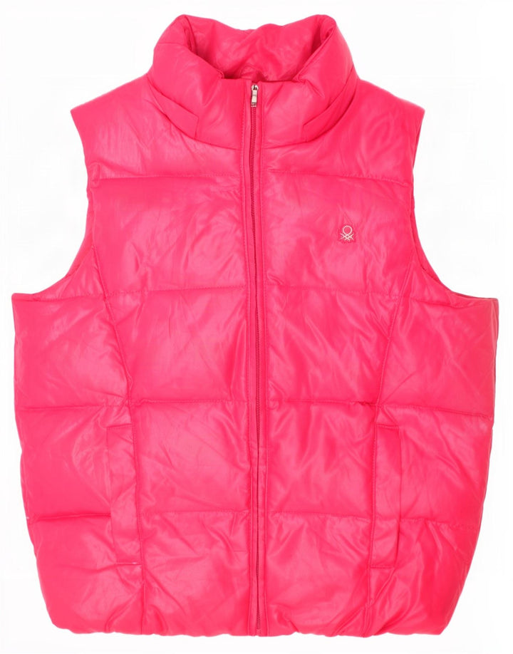 Benetton Girls Polstret Gilet 8-9 år Large Pink Polyester