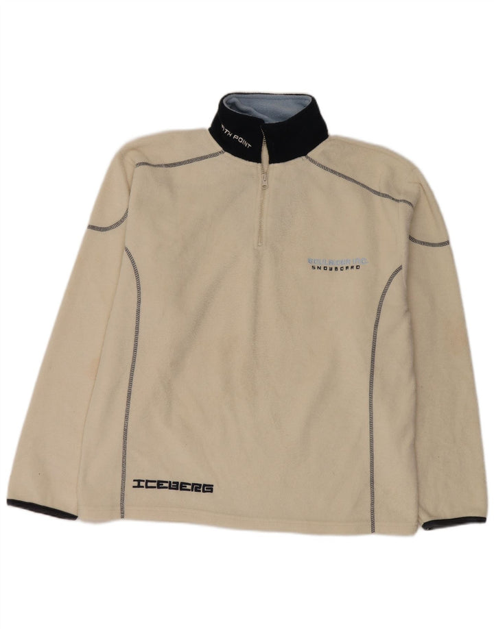 Iceberg Herre Fleece Jumper med lynlås XL Hvid Colourblock Polyester