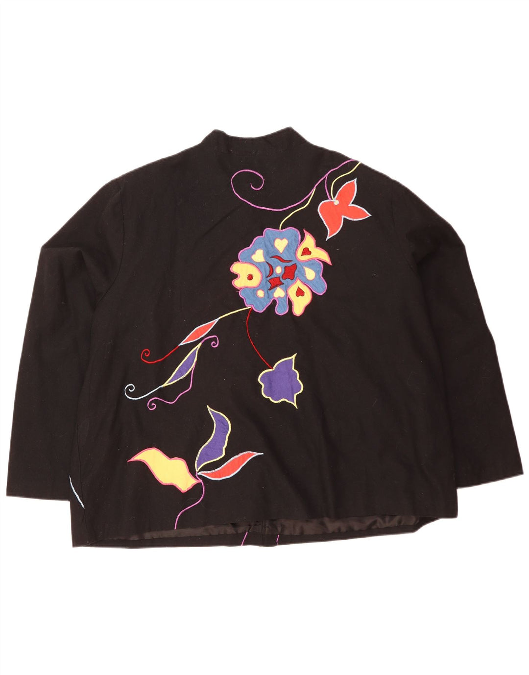 Indigo Moon Dame 5 Button Oversized Blazer Jacket UK 20 2XL Black Floral