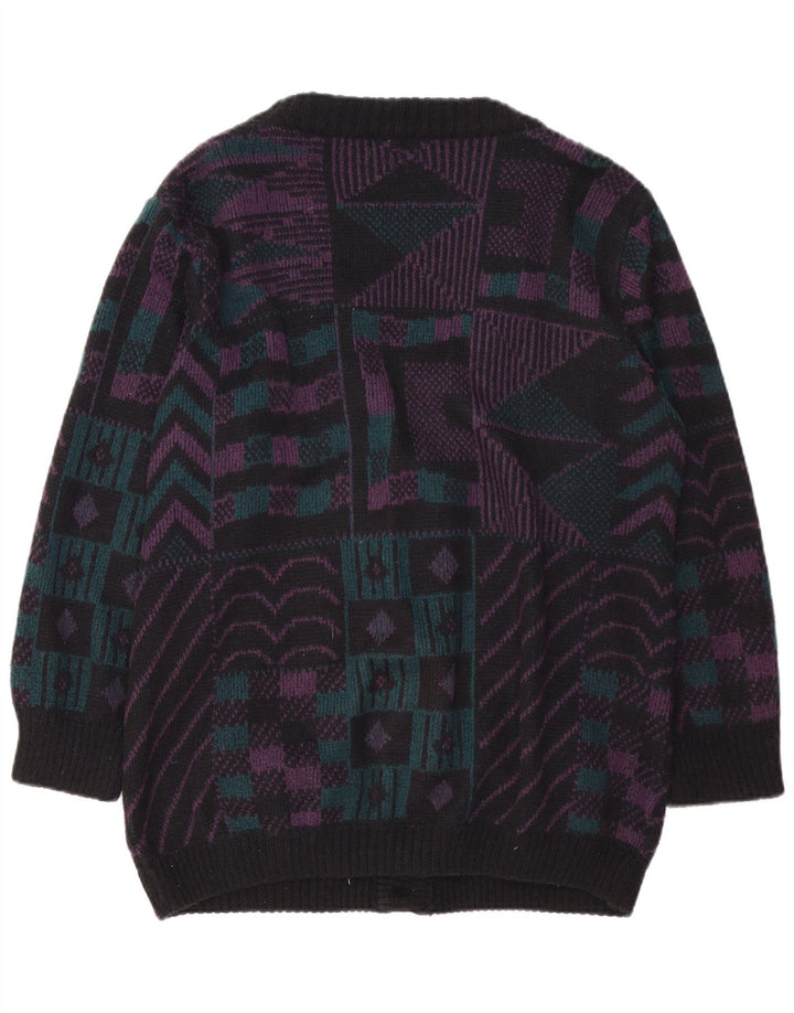 PIMET MAGLIERA Dame cardigan sweater UK 18 XL Sort Geometrisk