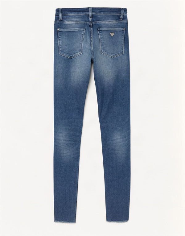 Guess Kvinders Distressed Skinny Jeans W24 L30 Blue Cotton