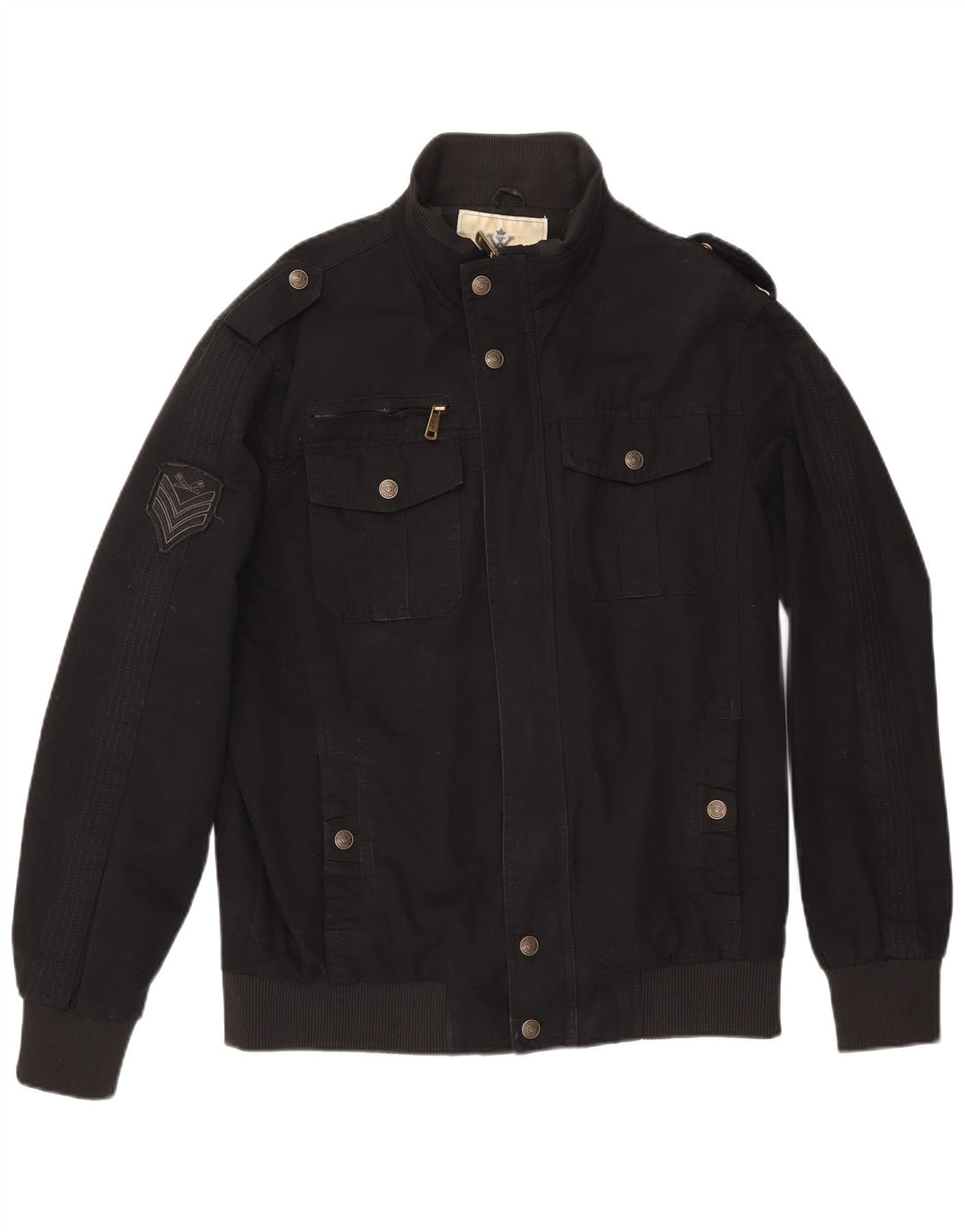 WENVEN Herre Utility Jacket UK 40 Large Black Cotton
