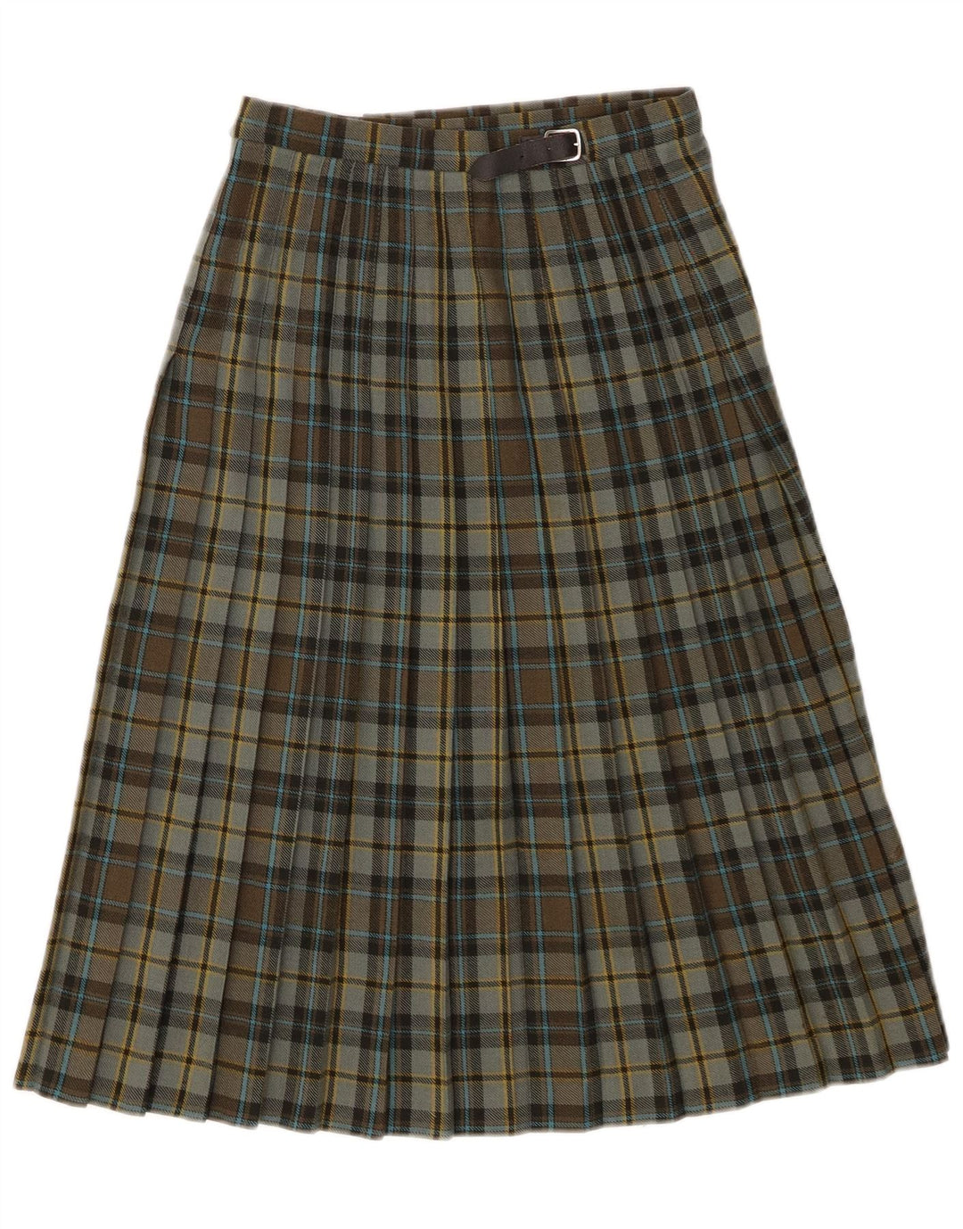 Pringle Womens Kilted Wrap Nederdel W26 Small Green Check New Wool