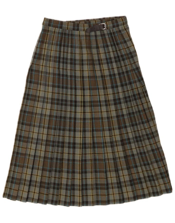 Pringle Womens Kilted Wrap Nederdel W26 Small Green Check New Wool
