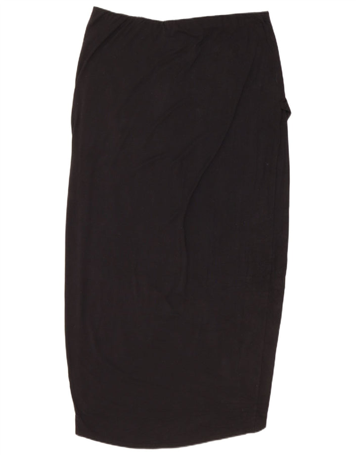 Mossimo Dame Højtalje Midi Nederdel Stor W34 Sort Rayon