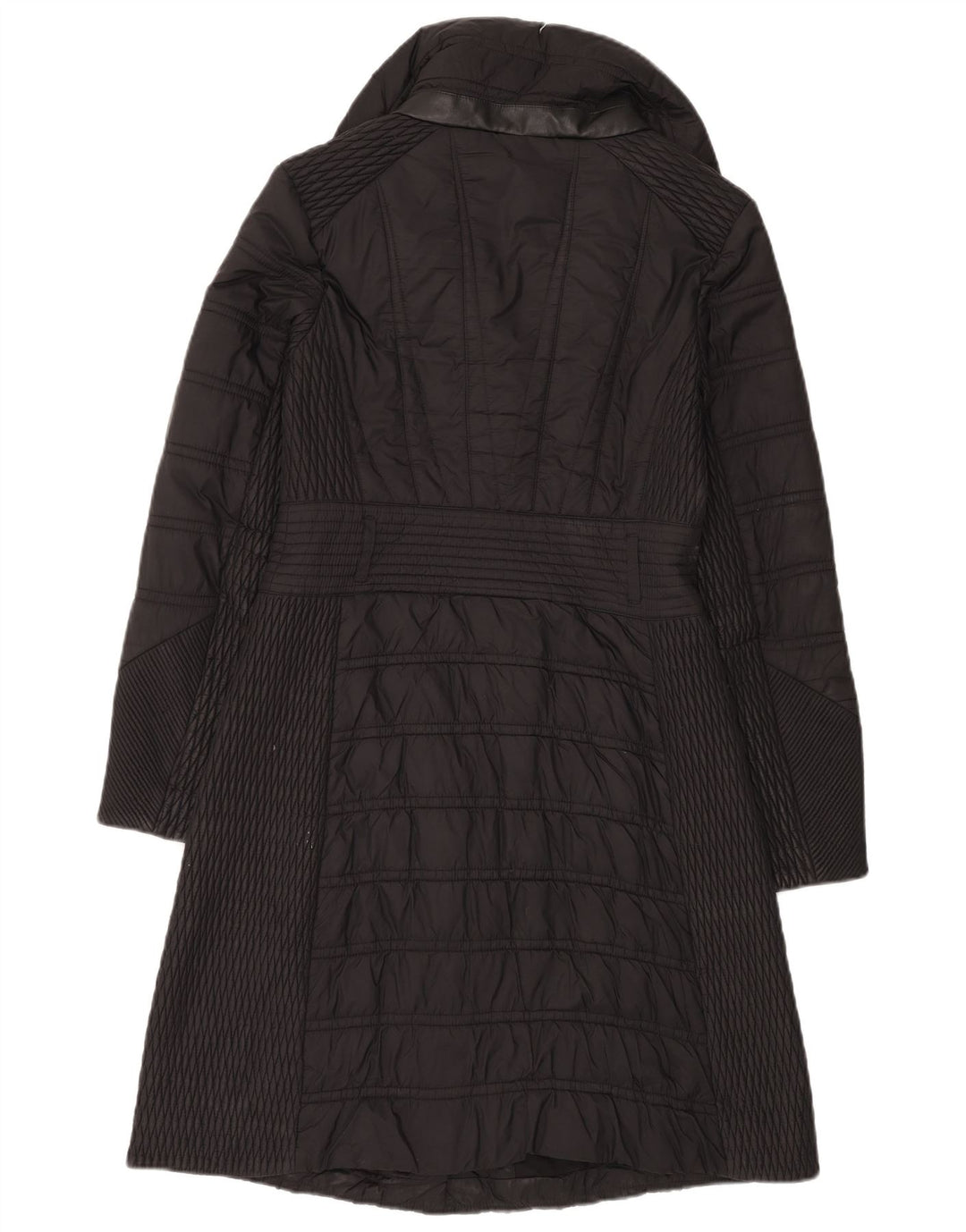 Karen Millen Herre polstret frakke UK 10 Lille sort polyamid