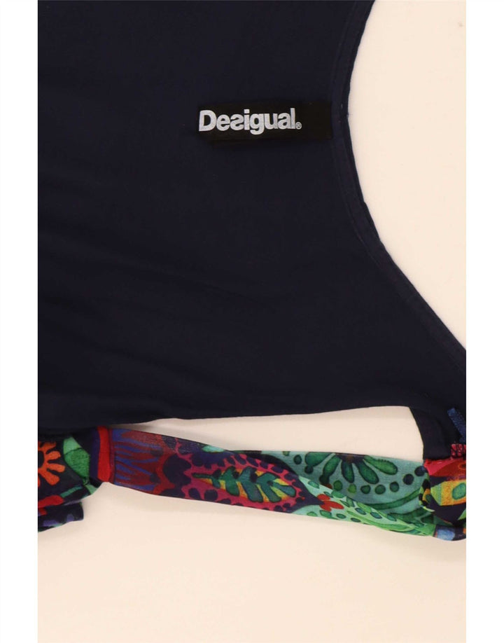 Desigual Dame Grafisk Bluse Top UK 8 Small Multicolored Floral