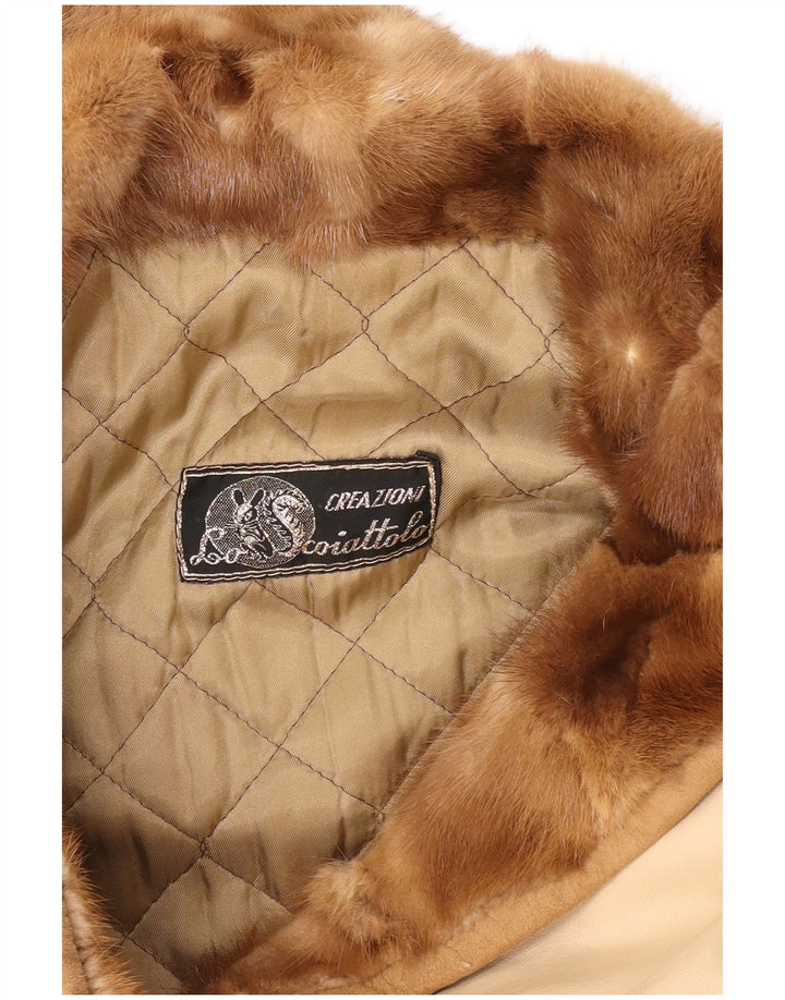 Vintage Dame Dobbeltradet Frakke UK 16 Large Beige