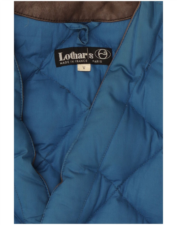 Lothars Herre Polstret Gilet UK 42 XL Blå Bomuld
