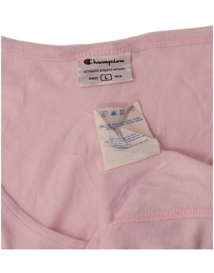 CHAMPION Dame T-Shirt Top UK 14 Stor Pink Bomuld