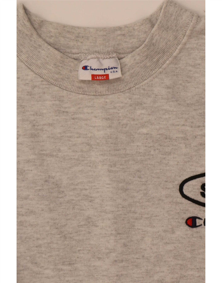 Champion Womens Oversized Sweatshirt Jumper UK 16 Large Grey Flecked