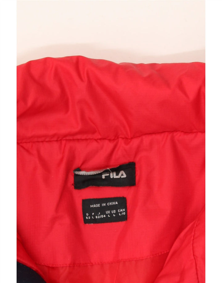 FILA Mens Padded Jacket UK 40 Large Red Polyester Vintage Fila and Second-Hand Fila from Messina Hembry 