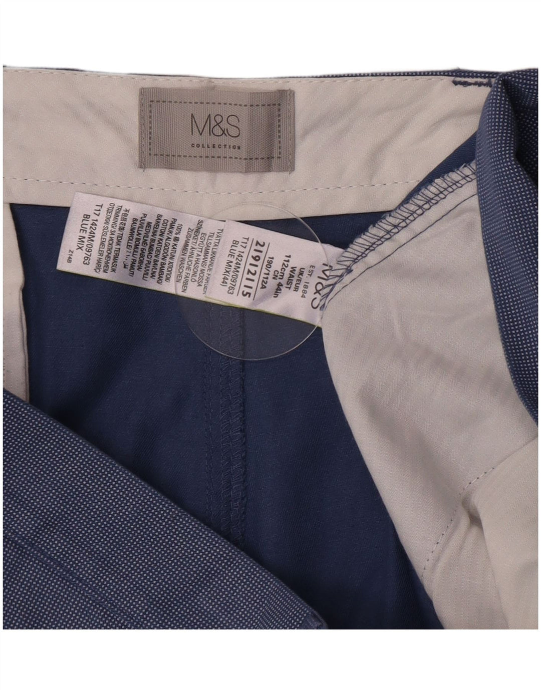 Marks & Spencer Herre Chino Shorts W44 2XL Blå Bomuld