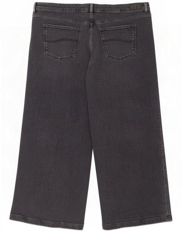 Fed Face Womens Crop Wide Leg Jeans UK 22 3XL W46 L26 Grå Bomuld